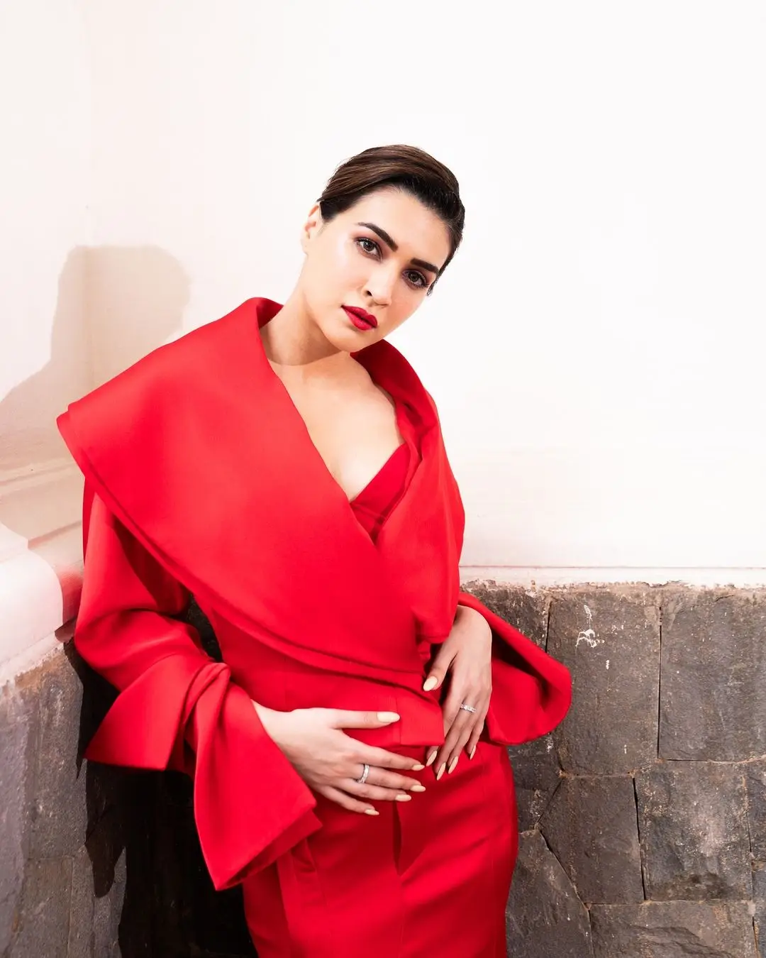 BOLLYWOOD ACTRESS KRITI SANON PHOTOSHOOT IN RED GOWN 4